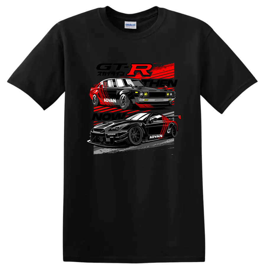 Classic Car Racing T Shirt Retro Style Black and Red Graphics Racing Tee