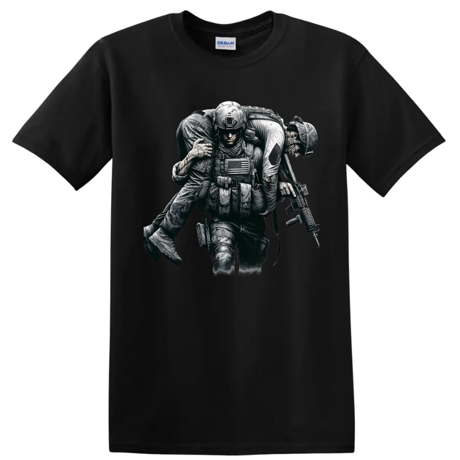 Military Soldier Rescue Hero T Shirt for Veterans Action Tee