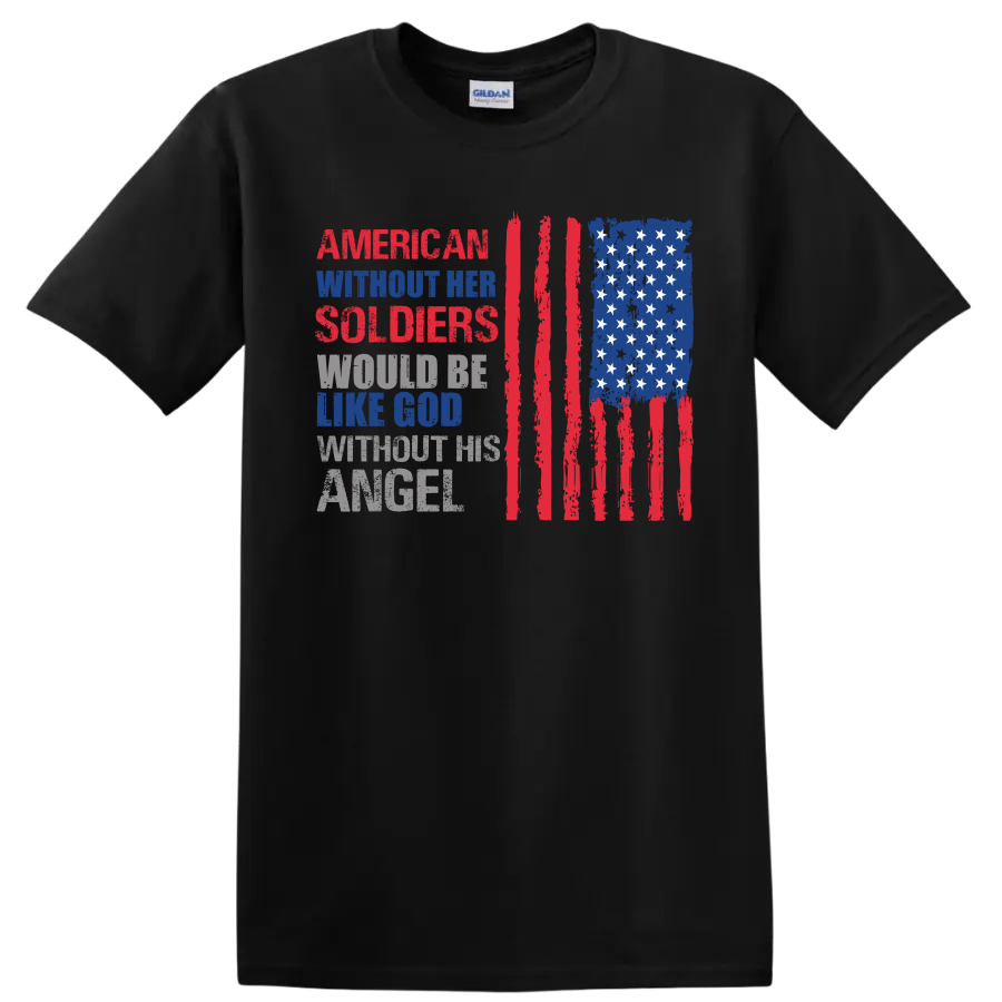 American Soldier Tribute T Shirt Military Pride Patriotic Tee