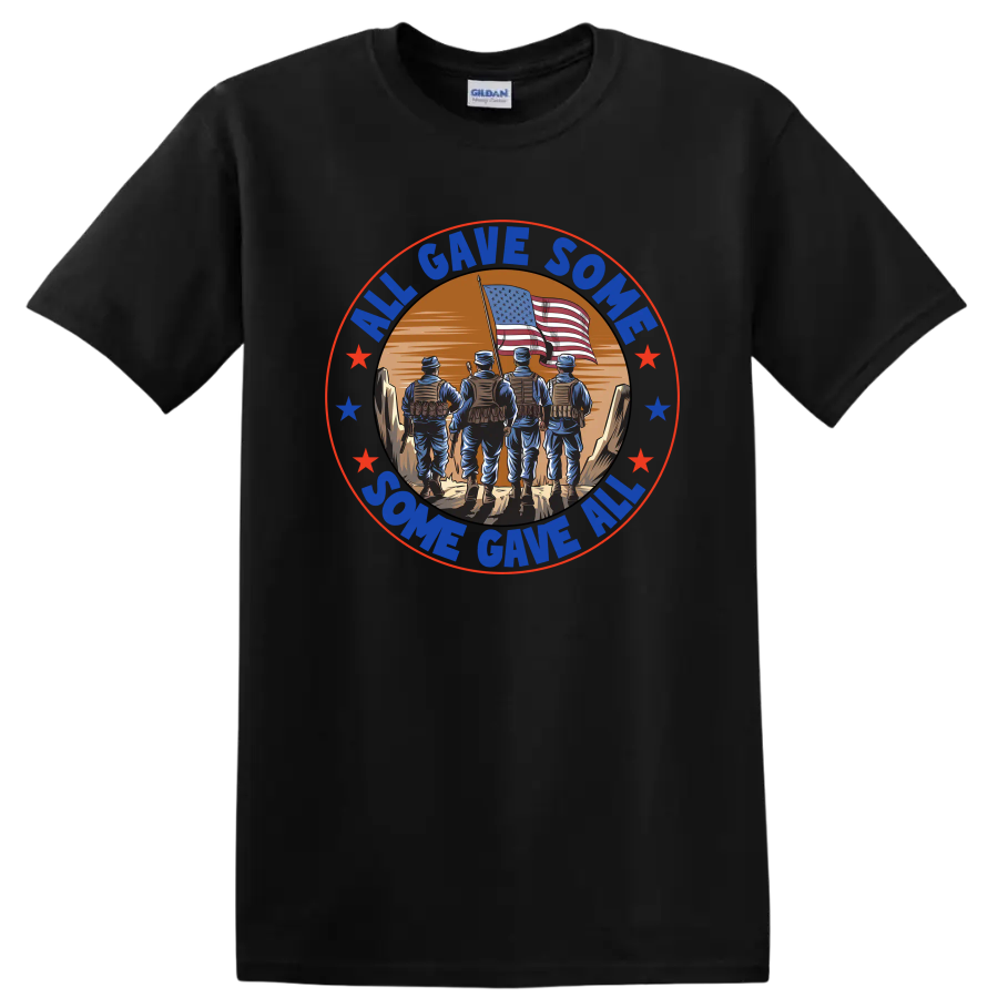 Veteran Tribute T Shirt All Gave Some Some Gave All Flag Army Tee