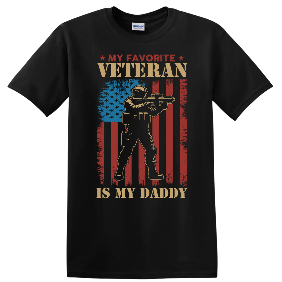 Veteran T Shirt My Favorite Veteran Is My Daddy Flag Graphic Tee