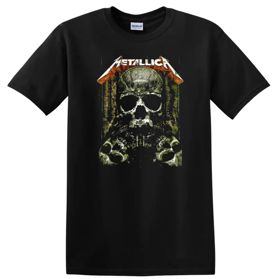 Skull Graphic T Shirt Heavy Metal Design Vintage Style Tee for Music Lovers