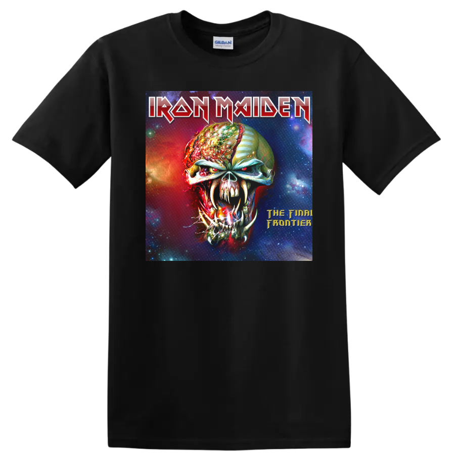 Colorful Skull Graphic T Shirt Cosmic 80s Style Rock Music Tee