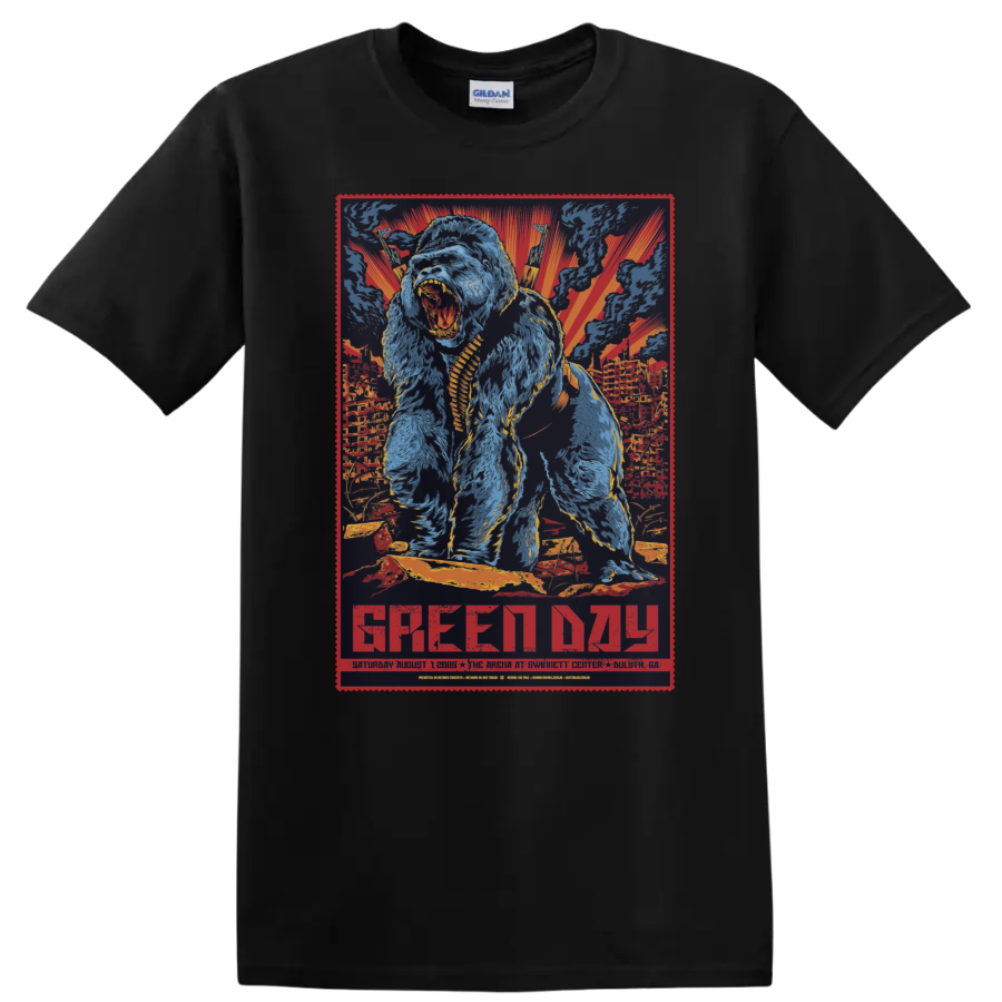 Roaring Bear Graphic Art T Shirt for Music Lovers Casual Tee Gift Idea