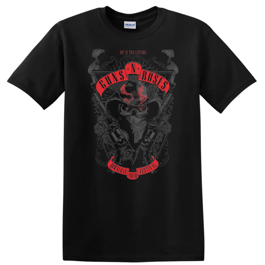 Rock Band Skull Graphic T Shirt Vintage Festival Design Tee 2018 Event Design