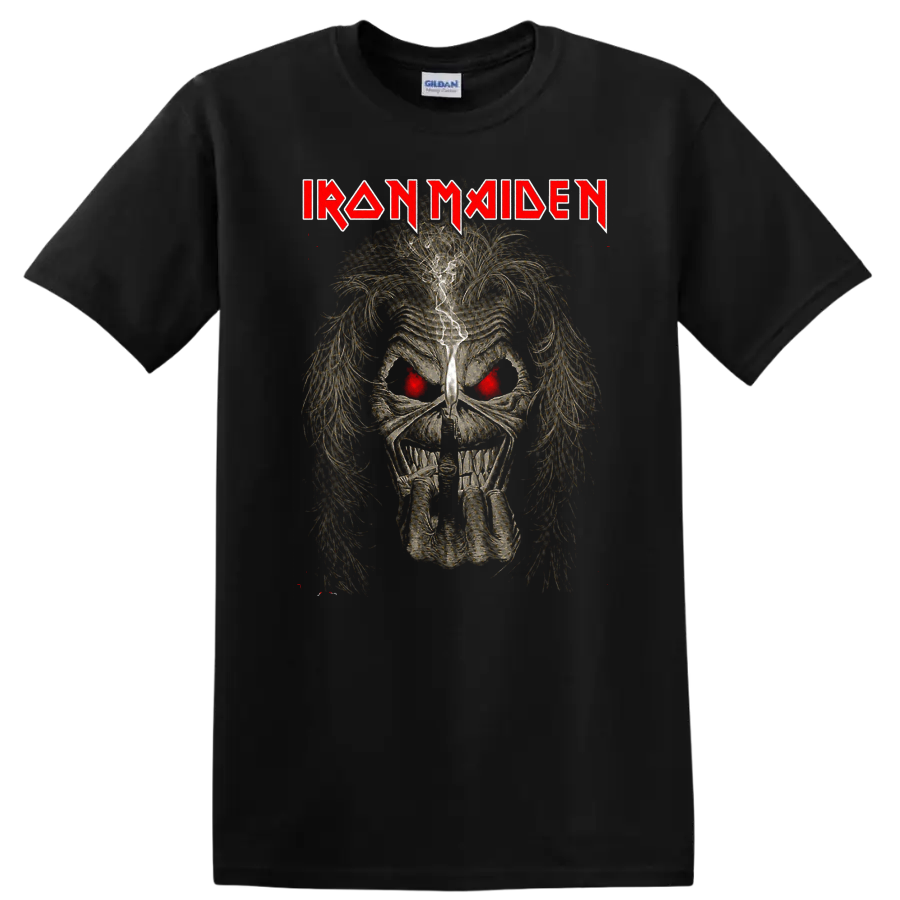 Skull Graphic T Shirt Heavy Metal Rock Music Creepy Design Tee