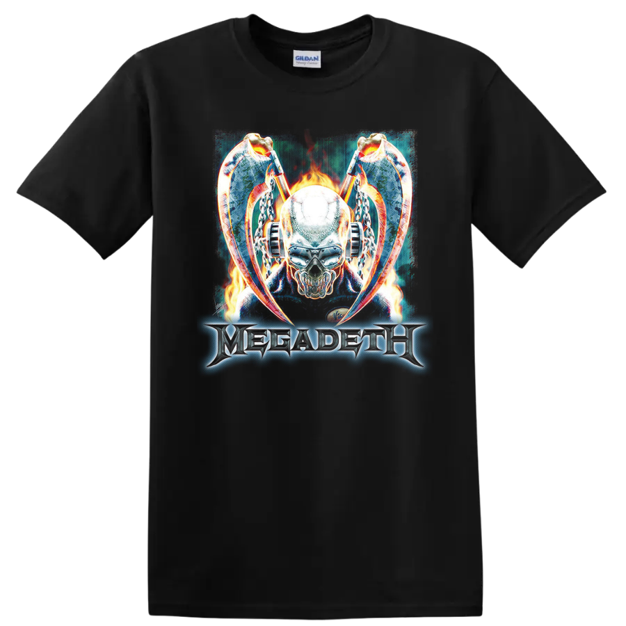 Skull Graphic Design Heavy Metal Music Fan T Shirt Cool Rock Tee