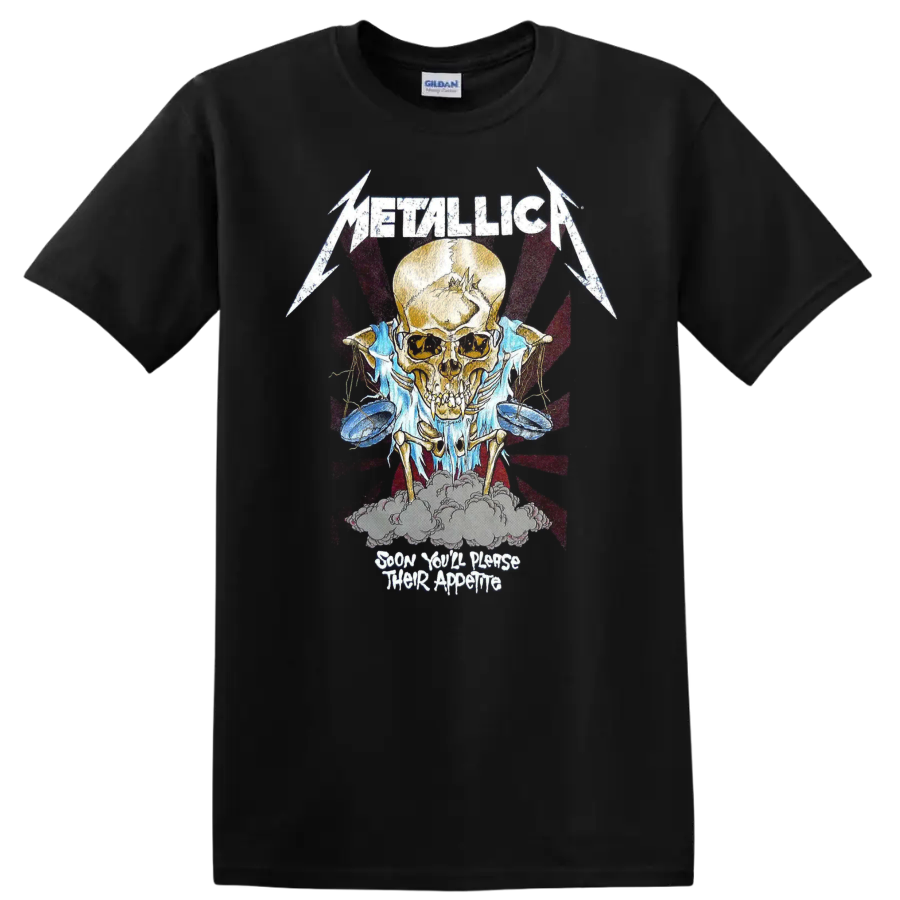 Skull Graphic Metal Band Art T Shirt for Rock Music Fans Casual Tee