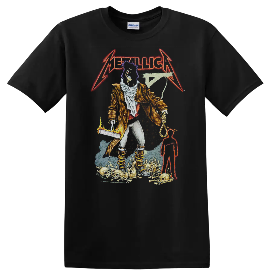 Metal Band Graphic T Shirt Heavy Metal Skulls Flames Rock Tee