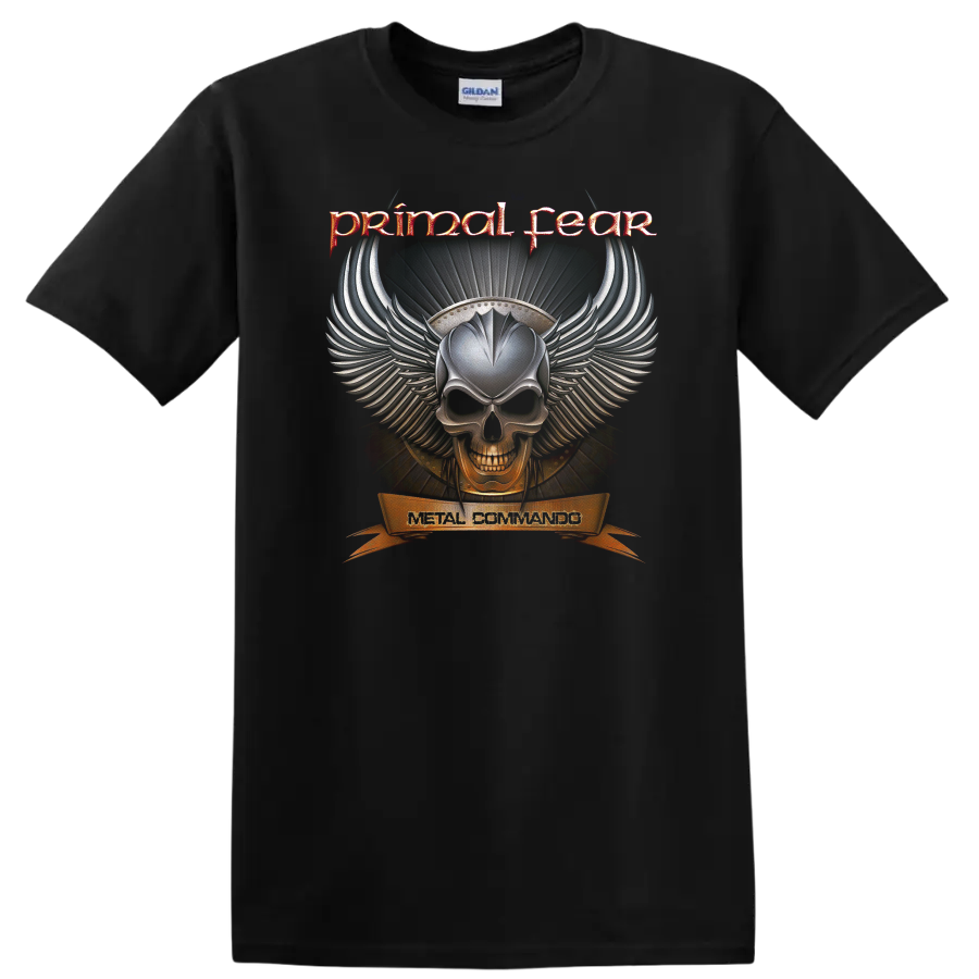 Skull Design Metal Wings Graphic T Shirt for Heavy Metal Fans Cool Tee