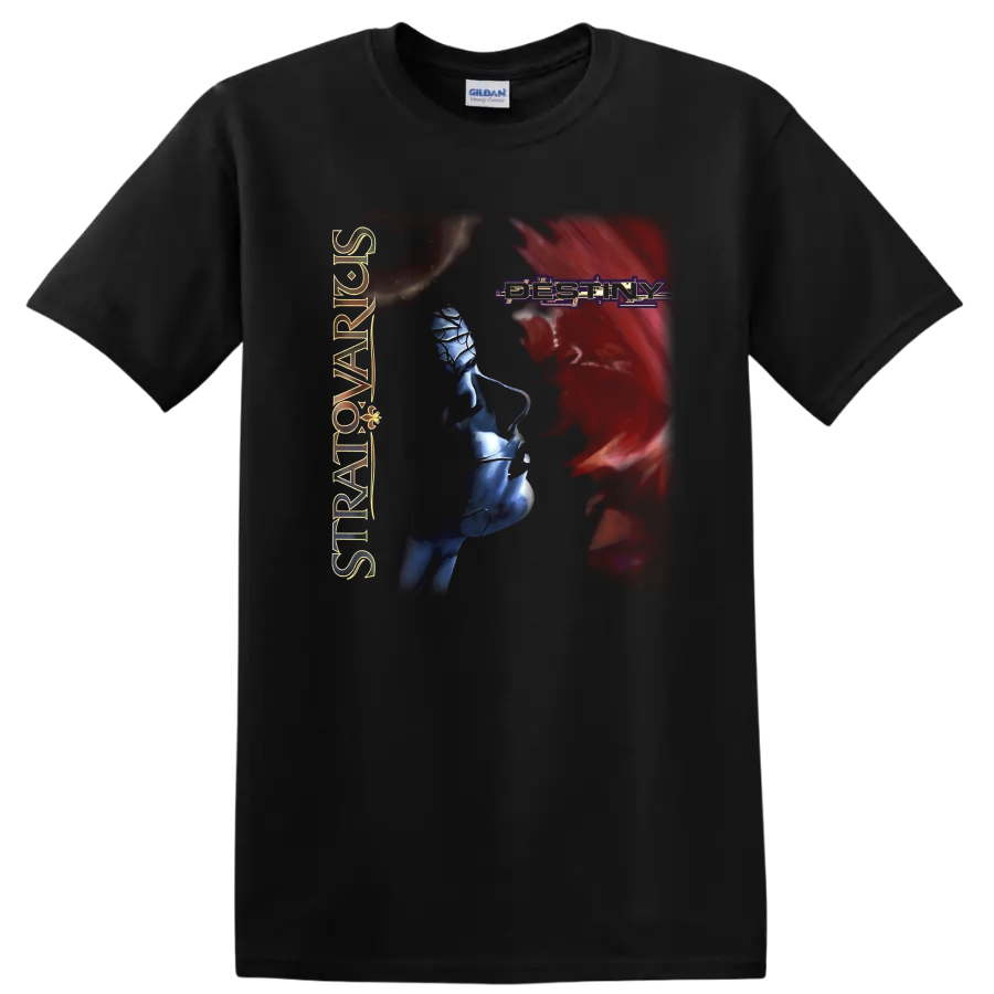 Destiny Graphic T Shirt Futuristic Abstract Art Blue Red Tee