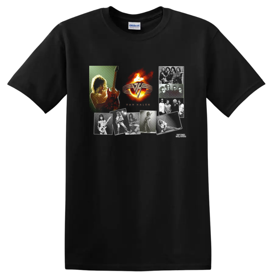 Rock Guitar Fire Graphic T Shirt Vintage Concert Music Fan Tee