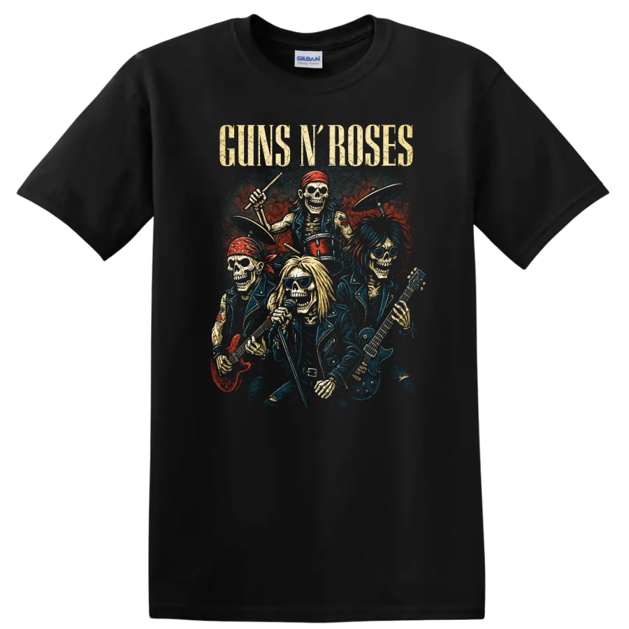 Skull Rock Band T Shirt Retro Heavy Metal Legends Tee Vintage Music Art