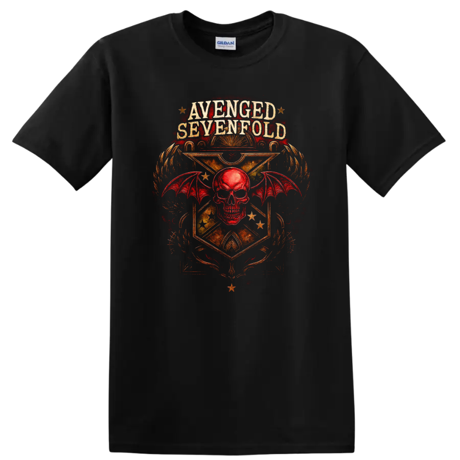 Skull Wings Retro Rock Heavy Metal Band Album Cover T Shirt w/ Tee