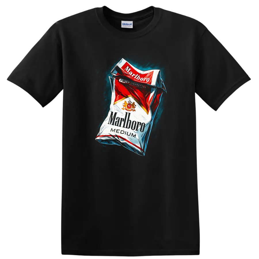 Cigarette Pack Graphic T Shirt Dark Urban Streetwear Smoking Theme Tee