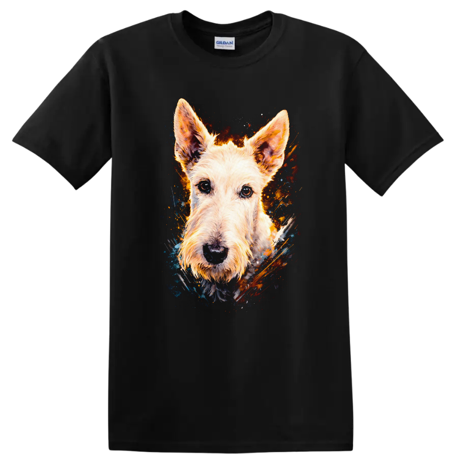 Dog Lover T Shirt Artistic Dog Portrait Colorful Fur Design Cute Tee