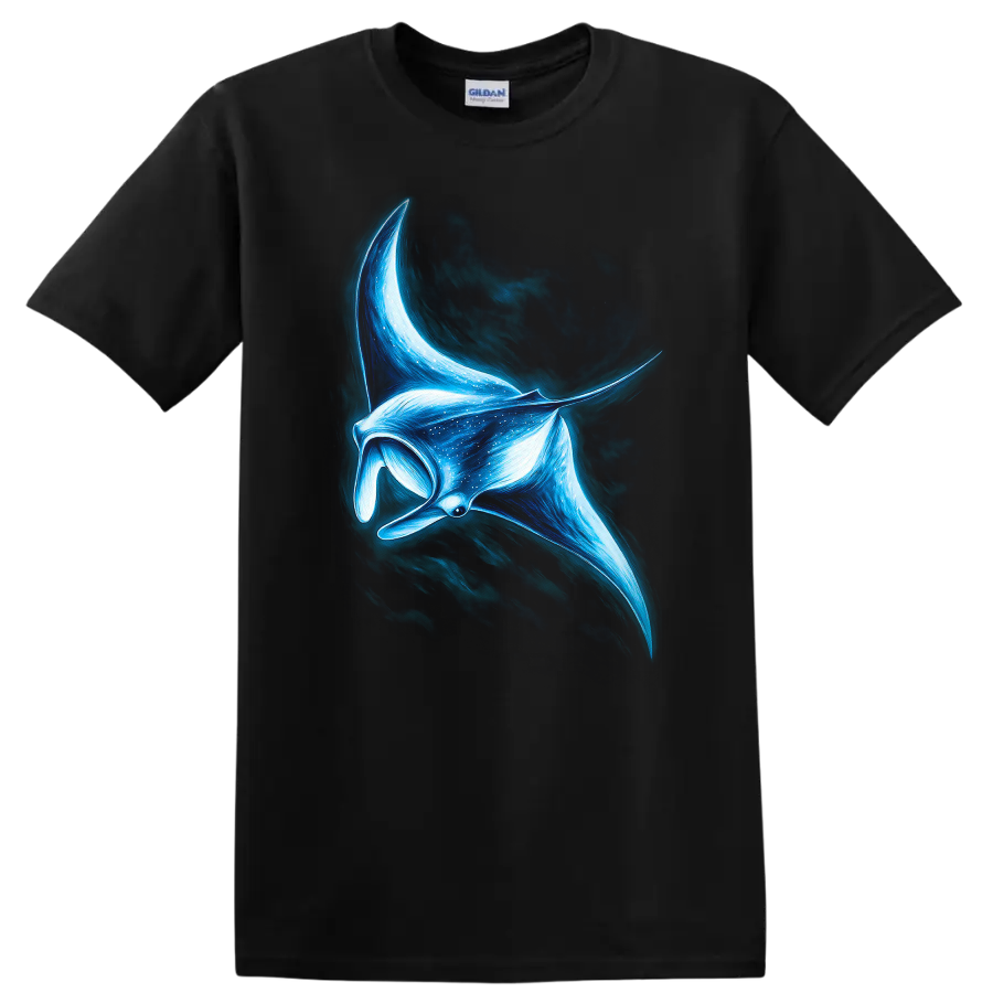 Manta Ray Ocean Art T Shirt Sea Life Design Unique Graphic Tee