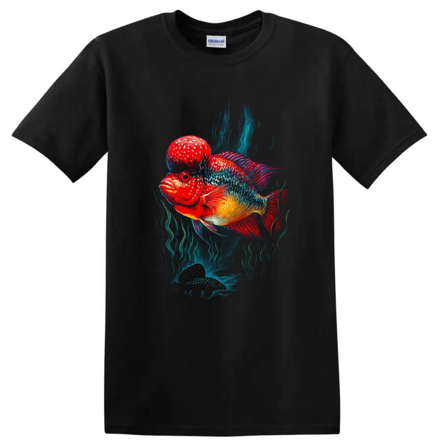 Colorful Fish Graphic T Shirt Ocean Art Sea Life Tee Unique Design Artistry