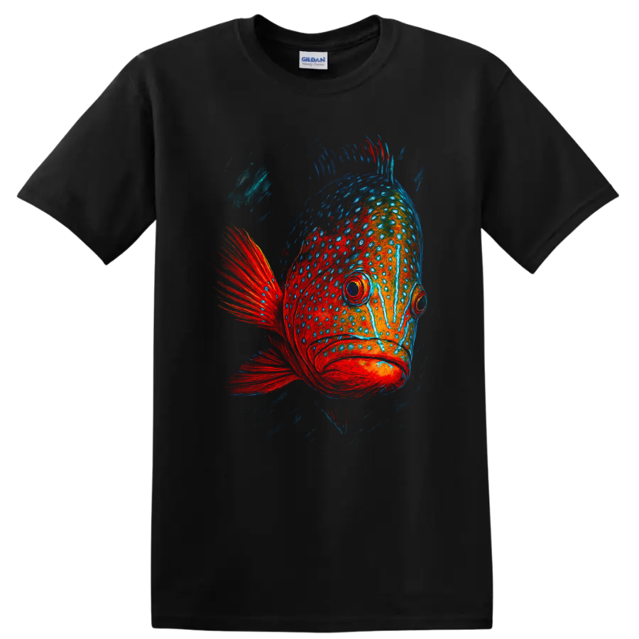 Colorful Fish Art T Shirt Bright Ocean Fish Design w/ Unique Tee