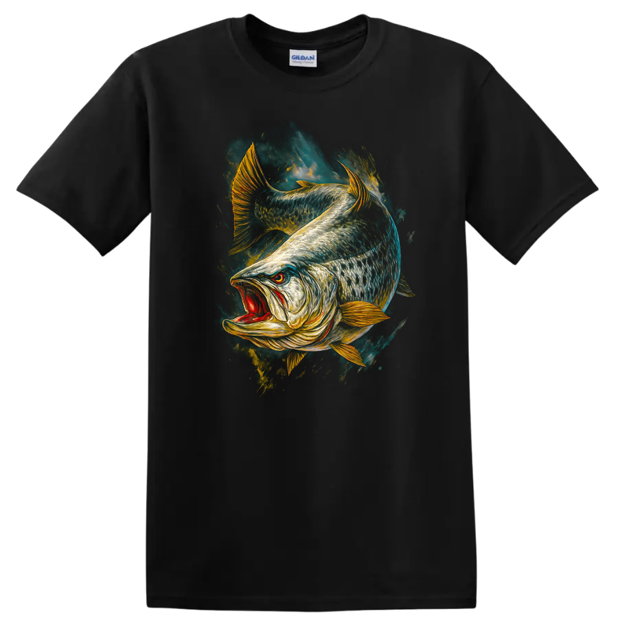 Fish Art T Shirt Cool Graphic Catch of the Day Fishing Tee Wildlife Design