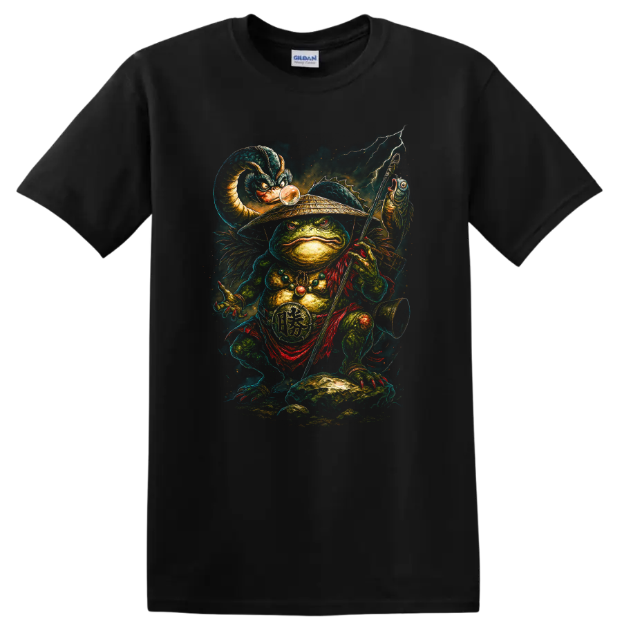 Japanese Frog Warrior T Shirt Anime Art Fantasy Illustration Tee