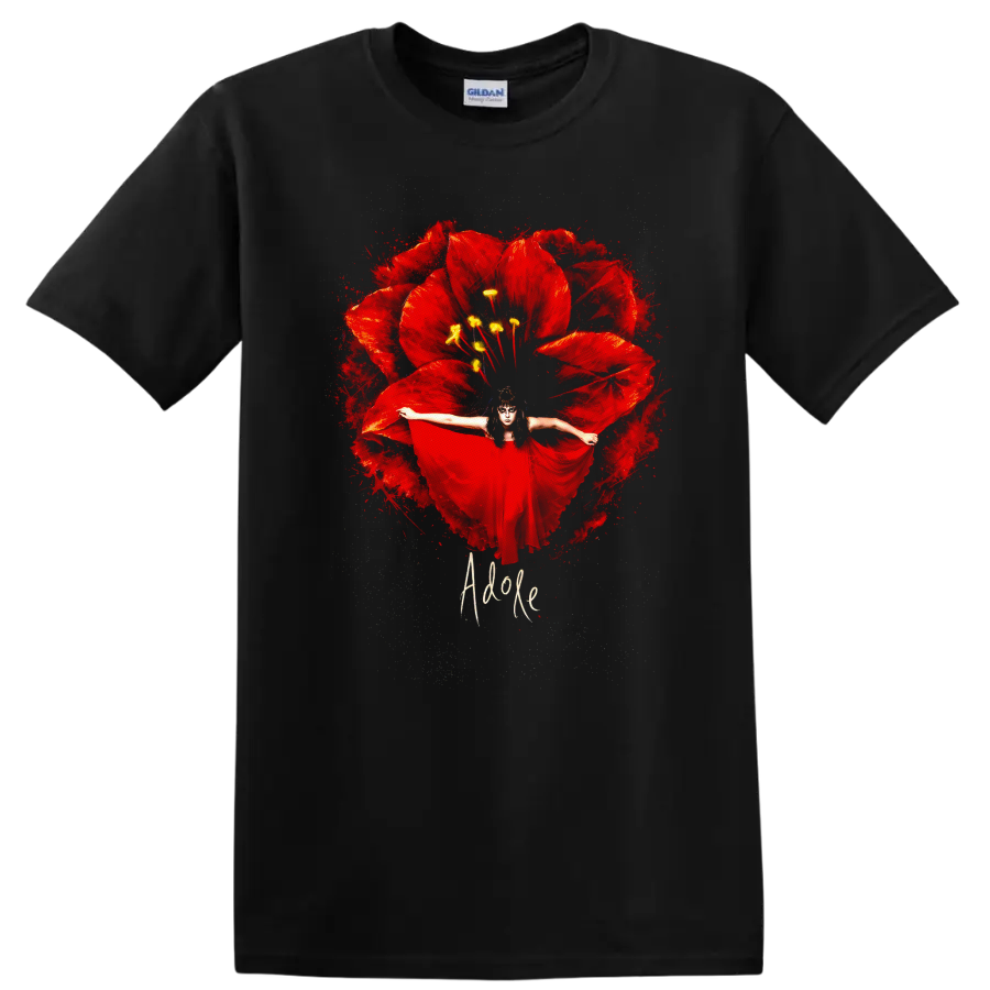 Red Flower Dance Vintage Classic Rock Album Art T Shirt w/ Floral Tee