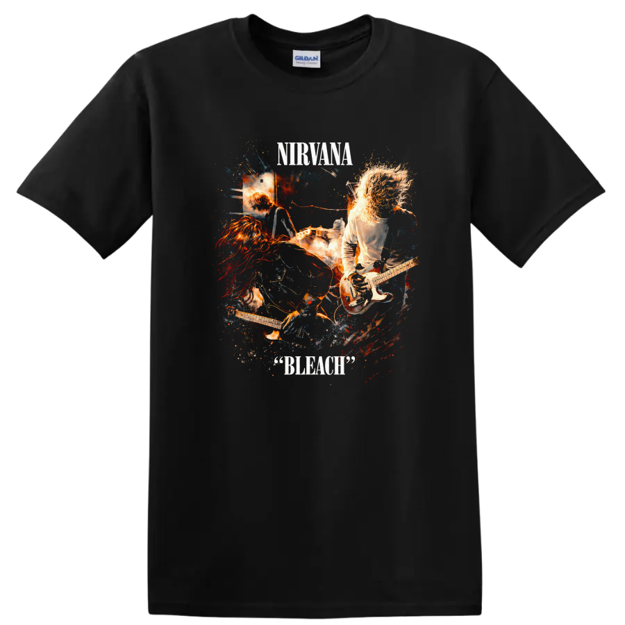 Vintage Rock Bleach Album Cover T Shirt Classic Music Tee Art Design