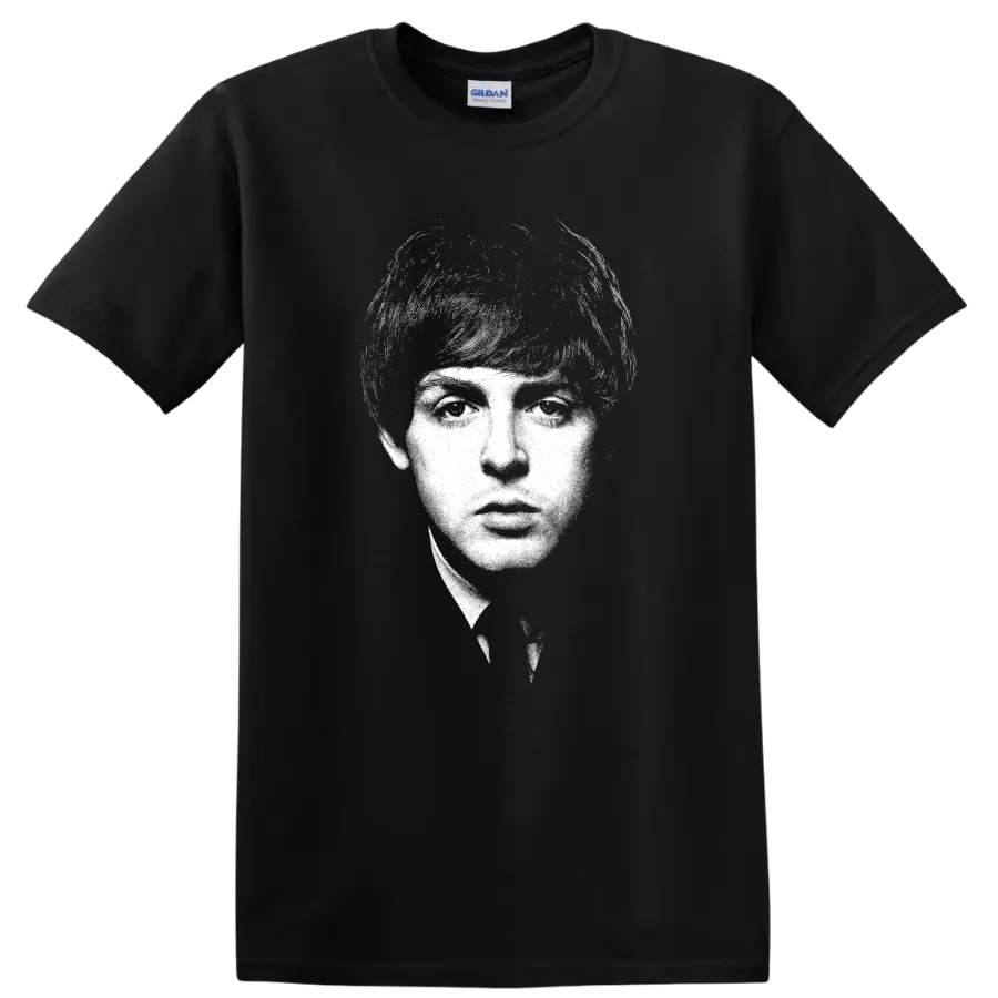 Paul McCartney T Shirt Rock Legend Portrait Music Icon Stencil Art Graphic Tee