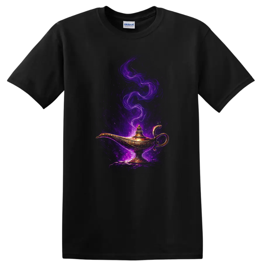 Aladdin Magic Lamp T Shirt Purple Genie Smoke Fantasy Movie Tee