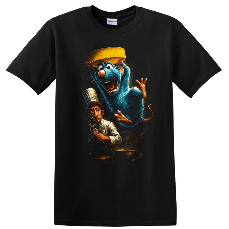 Ratatouille Movie Style Chef Mouse Kitchen T Shirt Cartoon Art Tee