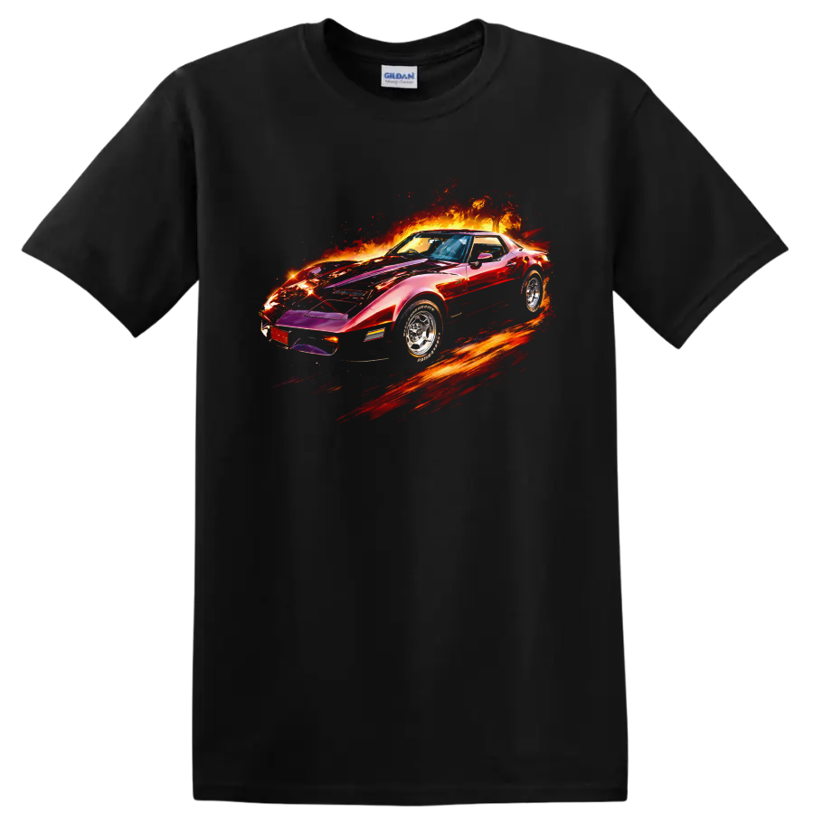 Chevrolet Corvette Stingray Old Car T Shirt Classic Muscle Car Artwork Tee