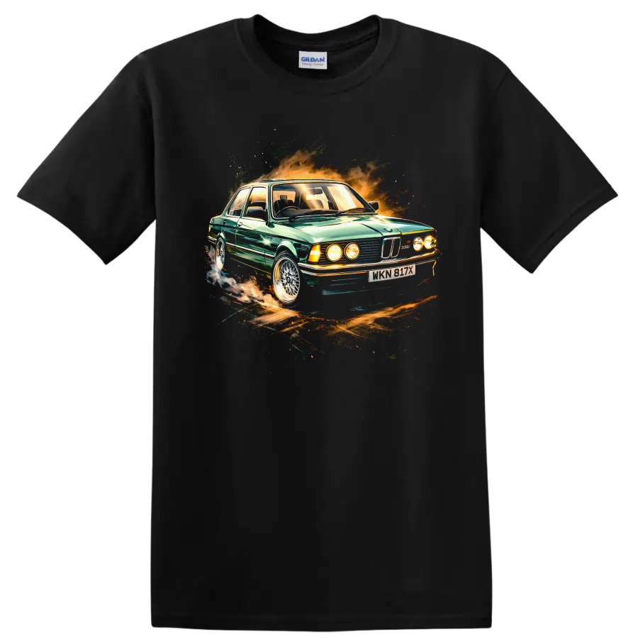 BMW E21 Alpina Old Car T Shirt Classic Green Coupe Racing Tee