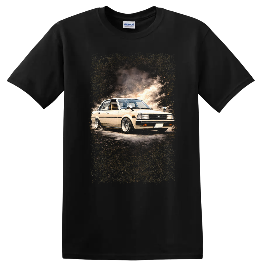 Toyota Corolla KE70 Old Car Drift Style T Shirt Classic Sedan Tee