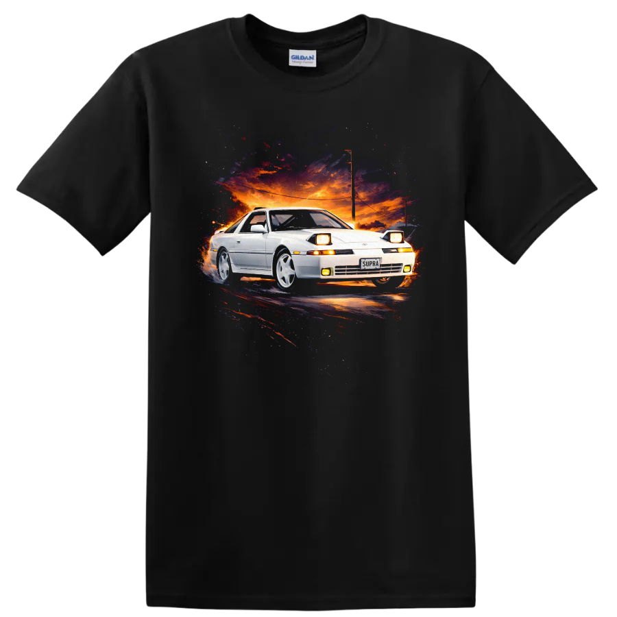 Toyota Supra MK3 T Shirt Old Car Art JDM Sports Coupe Sunset Tee