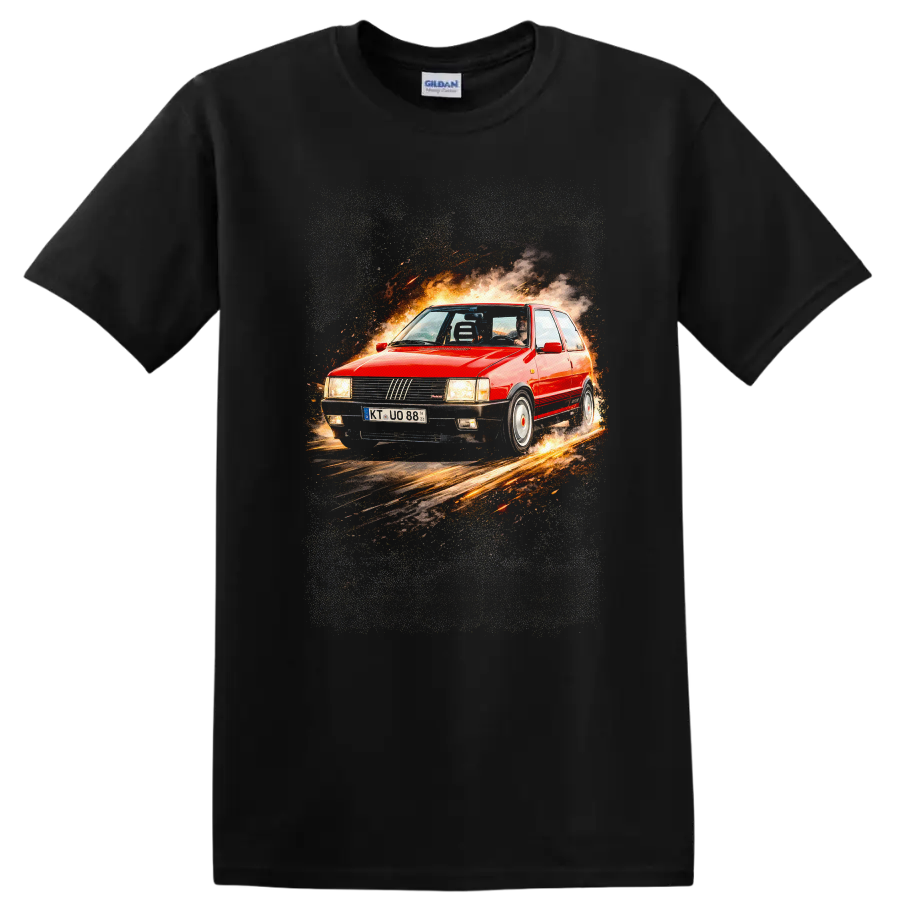 Fiat Uno Turbo ie MK1 Old Car Racing T Shirt Classic Hatchback Tee