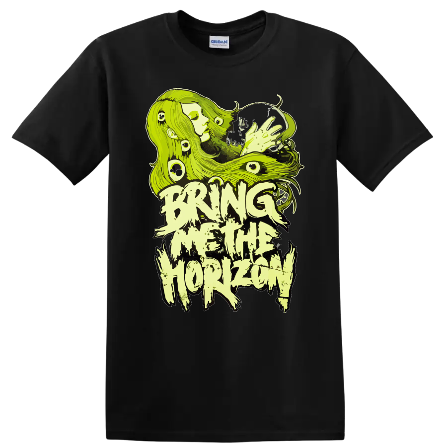 Bring Me The Horizon T Shirt Horror Rock Band Graphic Creepy Green Tee