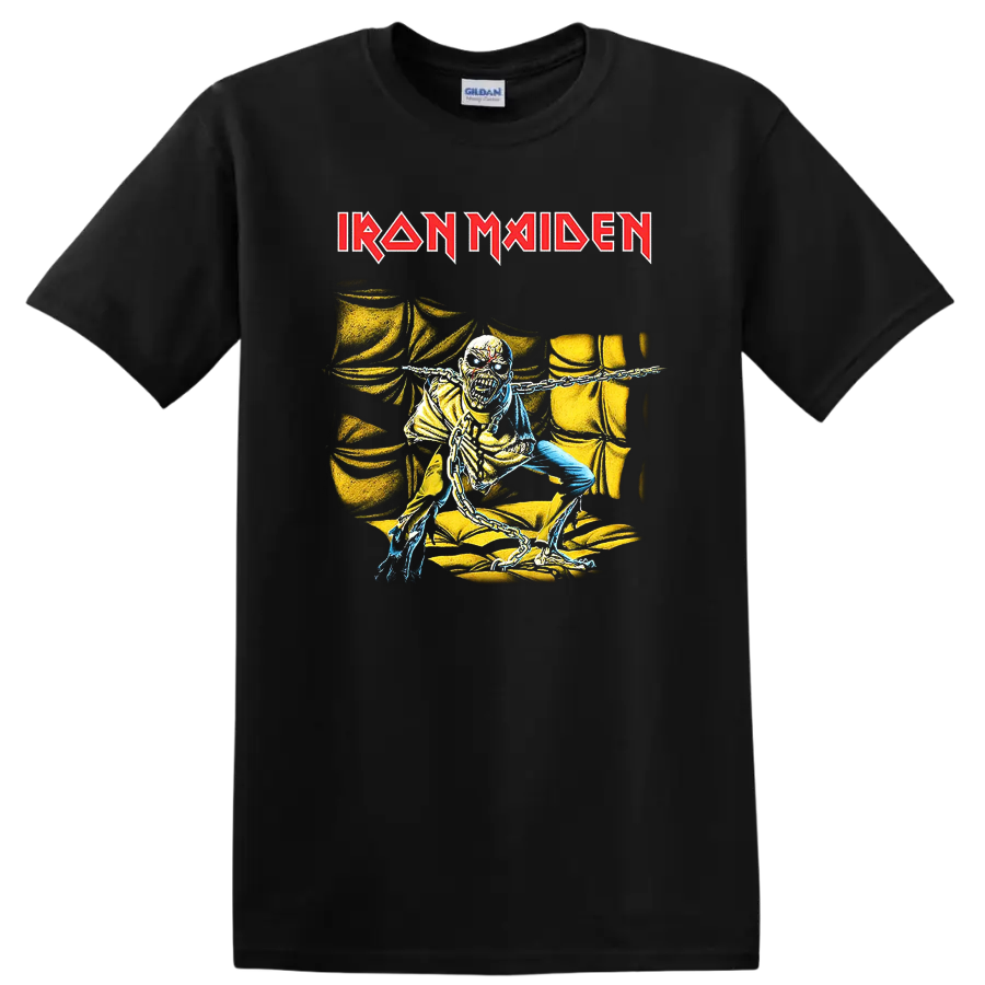 Iron Maiden Skull Chain Rock Metal Music T Shirt Vintage Tee Heavy Cotton