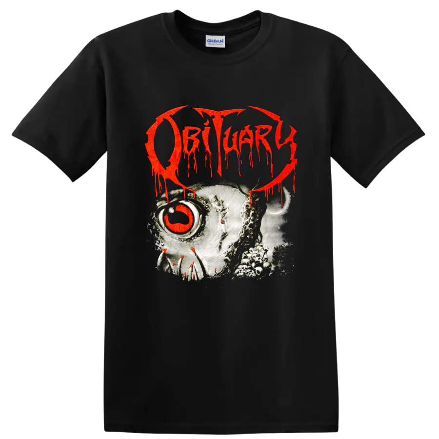 Obituary Metal Music T Shirt Horror Skull Red Drip Logo Band Tee