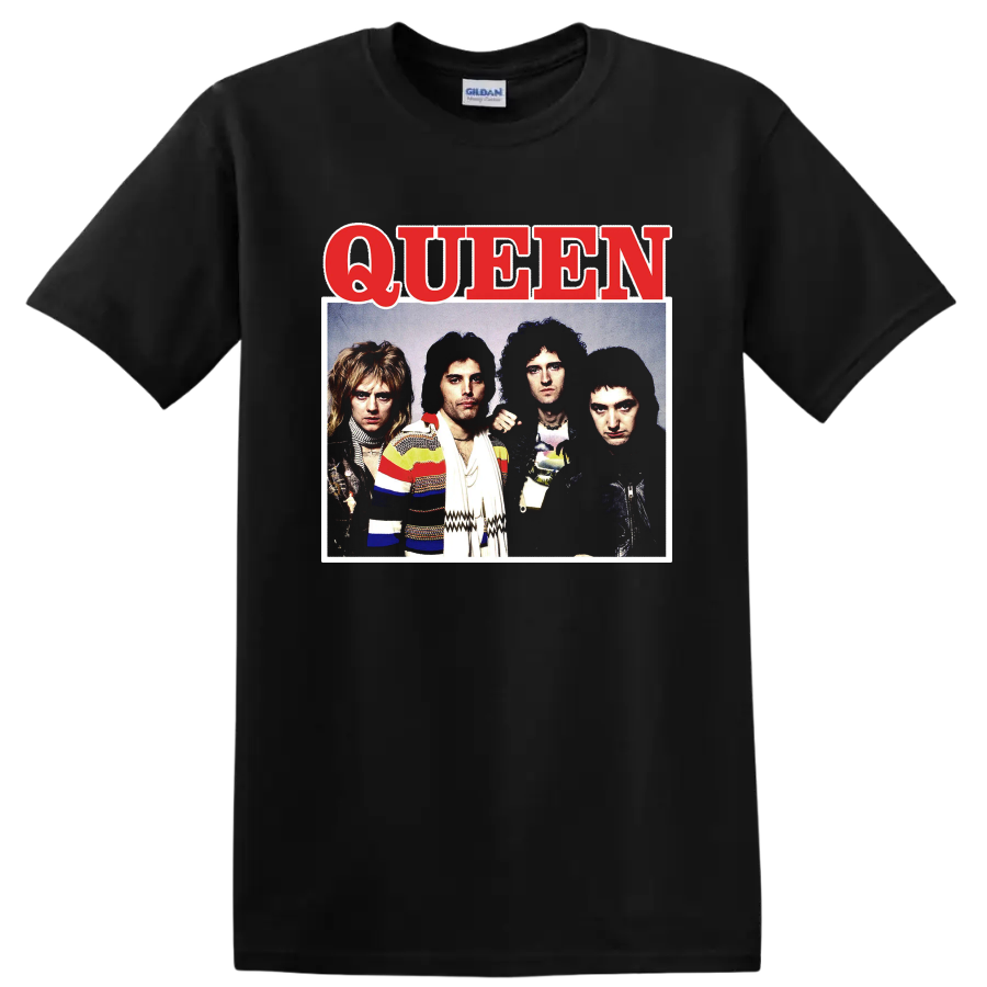 Queen Rock Band T Shirt Freddie Mercury Portrait Music Tee Vintage Style