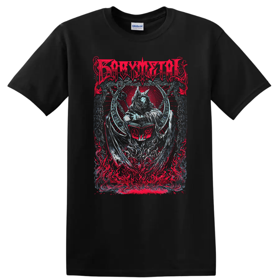 BABYMETAL Rock Metal Music T Shirt Graphic Wolf Mask Red Flame Tee