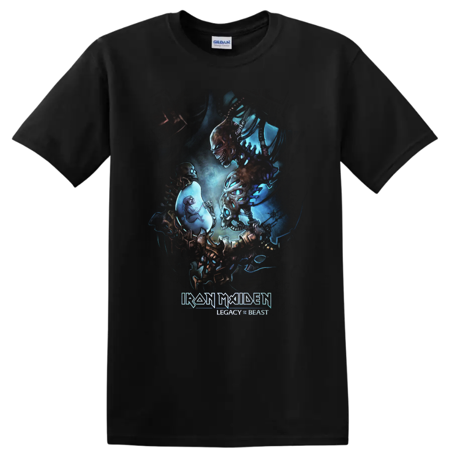 Iron Maiden Legacy of the Beast Skull Rock Metal T Shirt Dark Art Tee