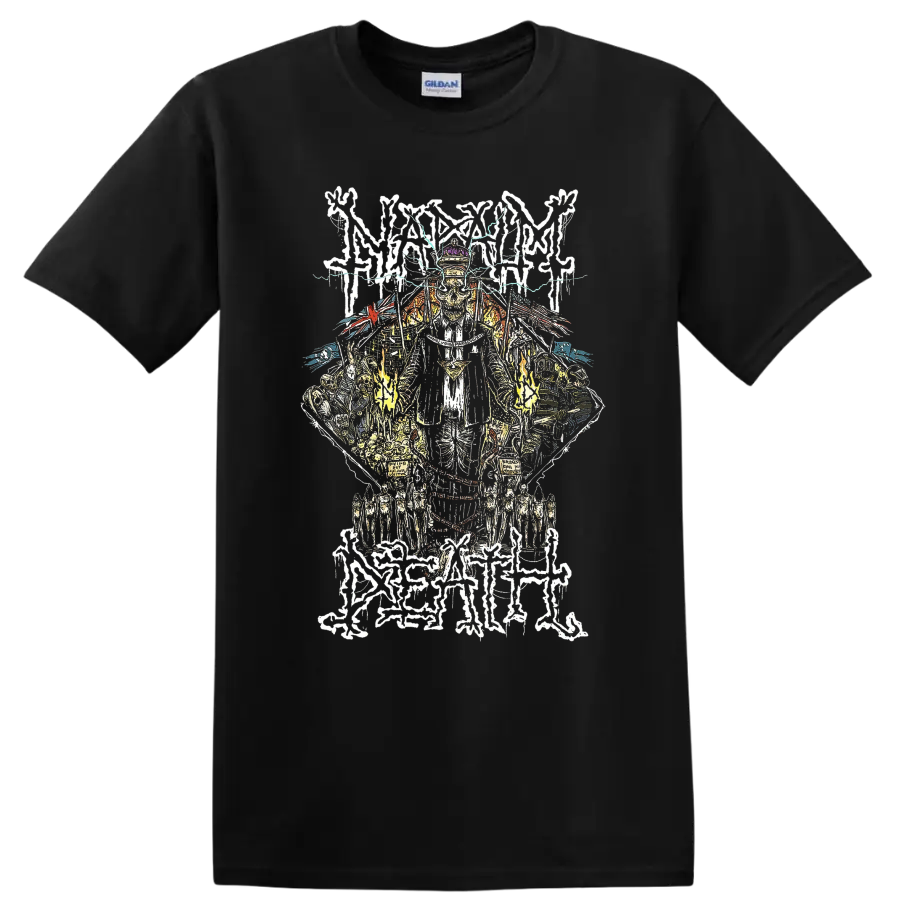 Napalm Death Metal T Shirt Extreme Graphic Band Skull Tee w Lightning