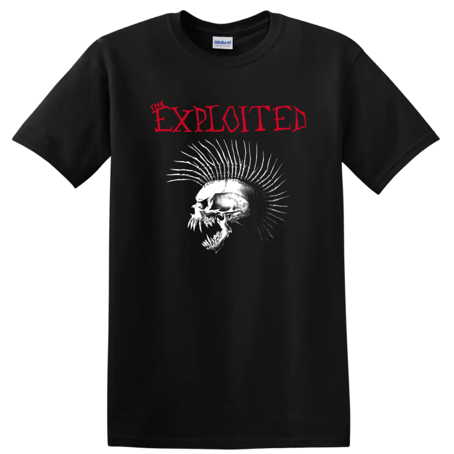 The Exploited Punk Skull T Shirt Red White Graphic Tee