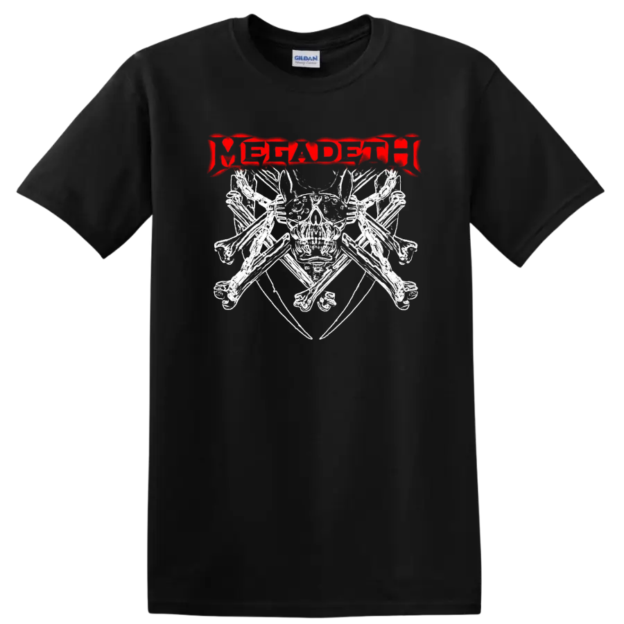 Megadeth Rock Metal Music T Shirt Distressed Red Logo Band Tee