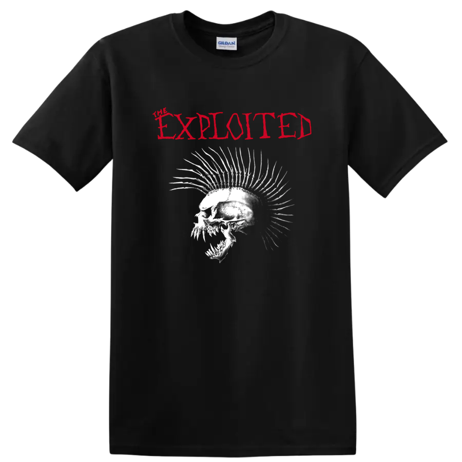 The Exploited Punk Skull T Shirt Red White Graphic Tee