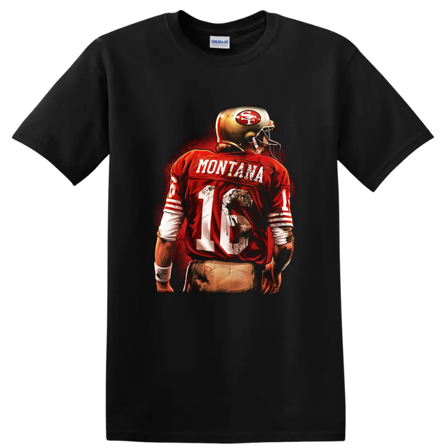 Joe Montana Football T Shirt San Francisco 49ers Retro Player Tee