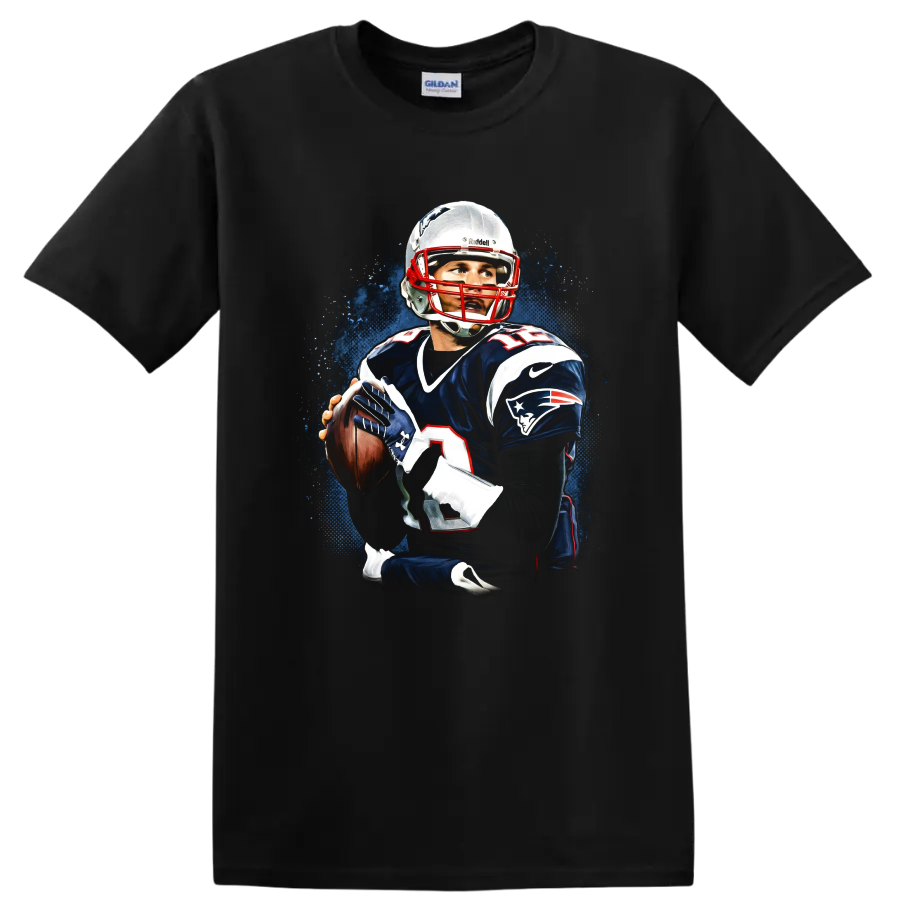 Tom Brady Patriots Quarterback Action T Shirt New England Football Tee