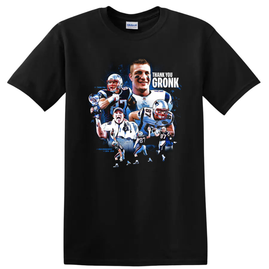 Rob Gronkowski T Shirt New England Patriots Football Legend Collage Tee