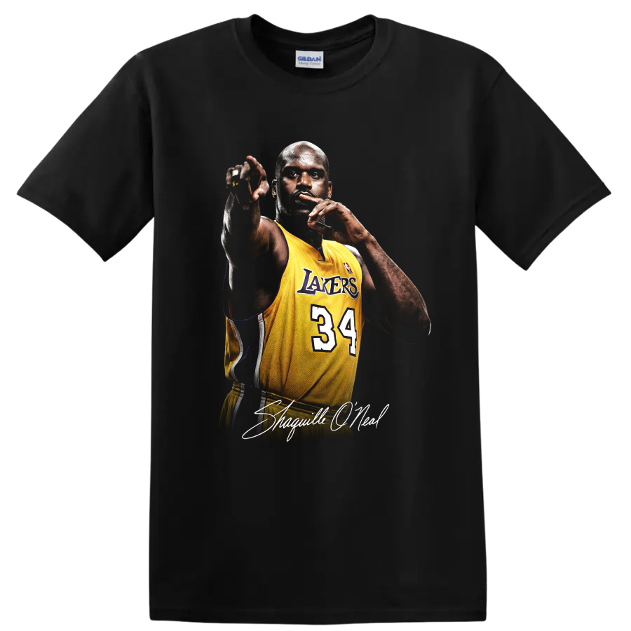Shaquille ONeal Basketball Legend T Shirt Los Angeles Lakers 34 Slam Tee