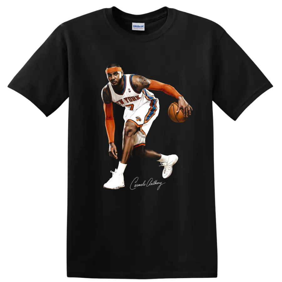 Carmelo Anthony New York Basketball Player Action T Shirt Graphic Tee